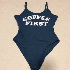 VS PINK Coffee first body suit